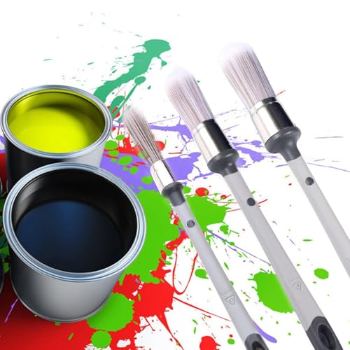 Trim Paint Brushes, 3 Packs with 0.45/0.75/1 Inch Paint Brushes for Walls, Touch Up Brushes, Small Paint Brush for House Wall Edges, Trim Painting Brush