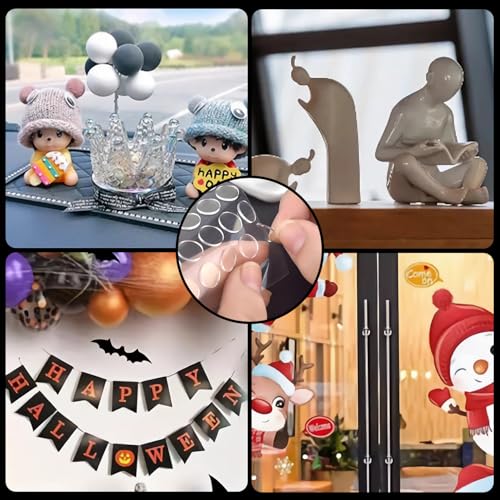 400 Pcs Double Sided Tape Museum Putty Sticky Dot, Removable Non-Marking 10mm/0.39” Round Adhesive Dots Clear Poster Putty for Crafts Balloons Festival Home Office Party Decorations - size: 400pcs-0.39" X 0.39"