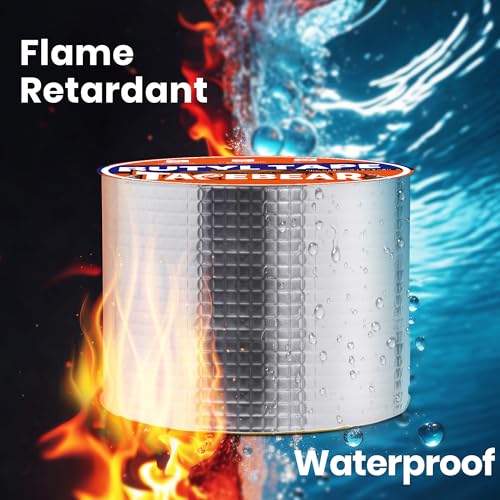 TAPEBEAR Butyl Tape 2inch x16feet, Aluminum Duct Sealing Tape Waterproof Sealant Repair Tape for RV Roof, Boat and Pipe Sealing, Glass & EDPM Roof Leak Patching - size: 2inch x16feet