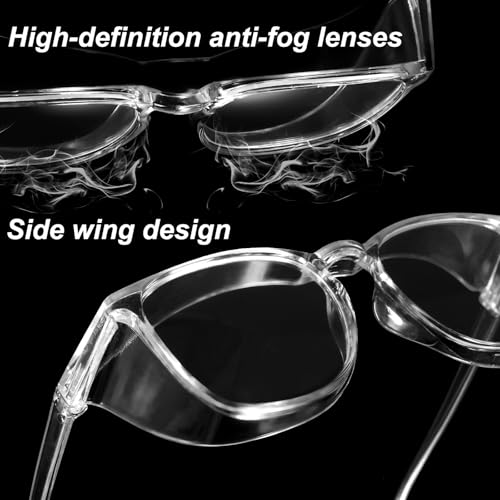 ElevateTech Safety Glasses Goggles, 2 Pcs Anti Fog Protective Eyewear Clear Eyelash Protector Shower Goggles Shield - color: Clear