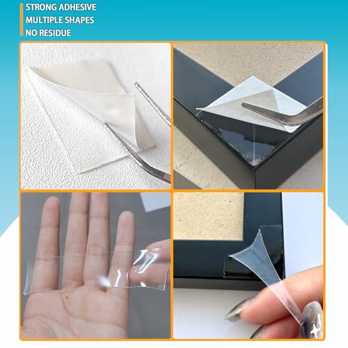 Birllaid Double Sided Tape for Walls, Picture Hanging Strips Removable Mounting Adhesive Tape for Hanging Picture Poster Decorations - style: Square and strips