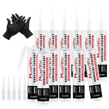 RV Roof Sealant 12Pack, Self-Leveling Lap Sealant for RV Roofs,White RV Caulking Sealant Lap Sealant for Camper Trailer Roof Window, Waterproof RV Silicone Sealant Roofing Repair Kit - style: Self Leveling 12 Packs