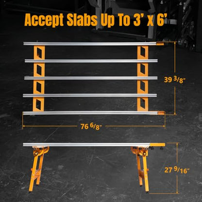POWERTEC PRO Large Format Tile & Slab Work Table – Heavy Duty, Foldable, 1,100 lbs Capacity, Adjustable Leveling Feet, Steady, Flat Base for Handling and Scoring Large Tile, 71" x 41" (71984) - style: Large Format Tile Table