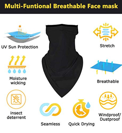 Kyerivs Face Mask Reusable Washable Cloth Bandanas Women Men Neck Gaiter Cover Ear Loops - color: Leopard 05