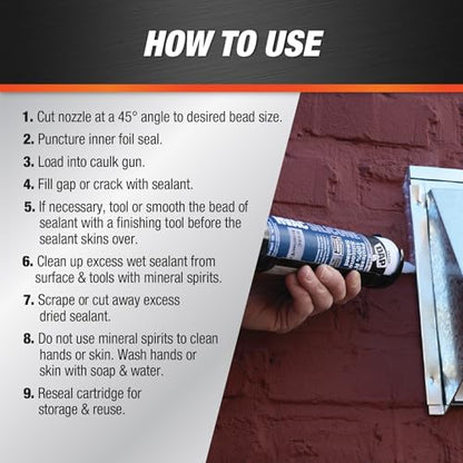 DAP HVAC Professional 100% RTV Silicone Sealant, Clear, 10.3 oz (7079808011)