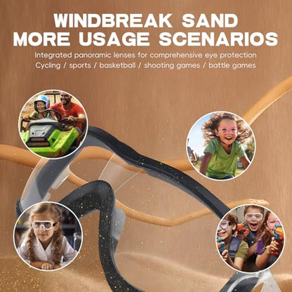 Children's Safety Glasses for sports,Goggles Childrens Windproof Eyes Protective UV - color: Black