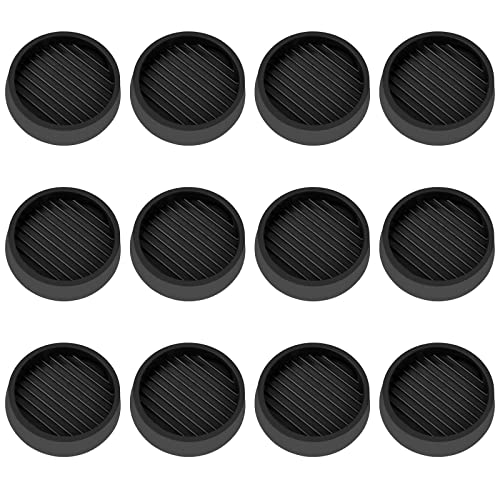 VOCOMO 2X2 Round Rubber Caster Cups, Non Slip Furniture Pads, Anti-Slip Gripper, Anti Skid Furniture Feet, Anti Slide Floor Protector for Bed Couch Table Chair Stoppers - (Black, 12 Pack) - color: Black, size: 2” 12pcs