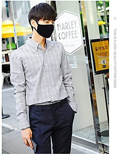 Pack 3 Dust Mouth Mask - All Cotton - Reusable Cloth Comfy Breathable Material Black Pack 3pcs - style: Pack 3 Black