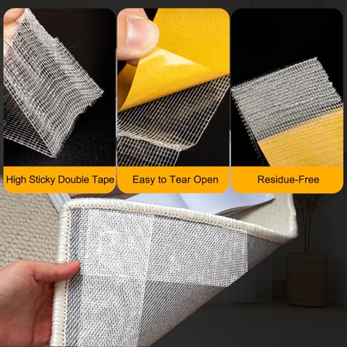 2 Roll Double Sided Tape Heavy Duty, 0.39in x 33FT(10m) Super Sticky Clear Tape High Tack Strong Wall Adhesive with Fiberglass Mesh Clear Tape, Fixed Carpet, Wall Decor Easy Use Mounting Tape - size: 0.39in x 33FT