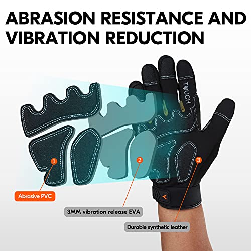 Vgo... 1-Pair 32°F Waterproof Heavy Duty Winter Work Gloves Men,Mechanic Gloves, Impact Protection& Vibration Reduction (Size XS, Black&Gold, SL8849FW) - color: Black&gold-winter, size: X-Small (1 Pair)