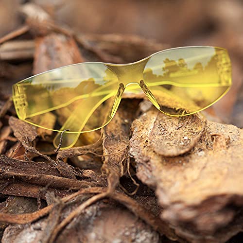 BISON LIFE Clear Safety Glasses – ANSI Z87.1 Scratch & Impact Resistant Wrap Around Eye Protection Goggles for Men & Women - color: 4 Colors