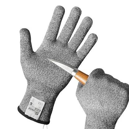 Schwer 2 Pairs ANSI A6 Cut Resistant Gloves, Food Grade Cutting Gloves for Kitchen Food Prep, Mandoline Gloves for Meat Cutting, Oyster Shucking, Knife Proof, Wood Carving, CR1401, L - size: Large