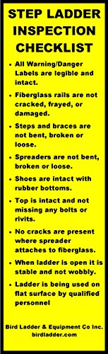 300 lb. 1A Step Ladder Safety Label w/Inspection Tag Package (Pack of 6)
