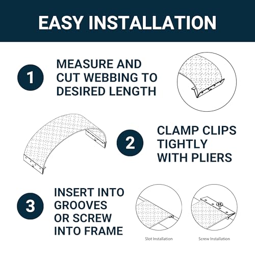 House2Home Metal End Clips for Rubber Webbing, Upholstery Repair for Sofa Chair Furniture, Includes Instructions (10 Pack) - size: 2-inch Clip