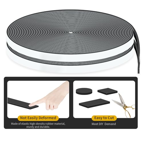 Weather Stripping,Weather Stripping for Door,Strong Adhesive, Lightproof, Soundproof Foam,Door Seal Strip for Door Frame,Window Frame,Sliding Door (Black,1/2 in x 1/16 in x 66Ft) - size: 1/2 In x 1/16 In x 66Ft