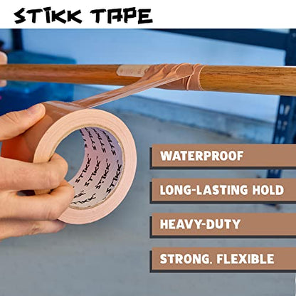 STIKK Duct Tape - Tan Duck Tape - 3 inch x 25 Yards - Heavy Duty Tape for Repairs, Household Projects - for Commercial HVAC and Construction - Effective Heavy Duty Waterproof Duct Tape - color: Tan
