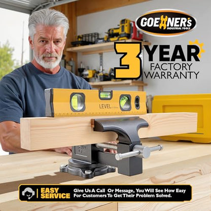 6-Inch Bench Vise Heavy duty Vice for Workbench, Utility Combination Pipe Table Vise Forged Steel Construction and Swivel Base - size: 6 Inch