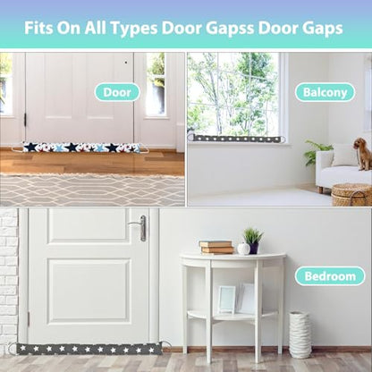 Weighted Door Draft Stopper, 2 Pack 32 Inch Under Door Blocker, Bottom of Door Window Air Noise Light Gap Filler, Saving Energy Cartoon Print Canvas Cotton 2.2Lb - size: 32 inch