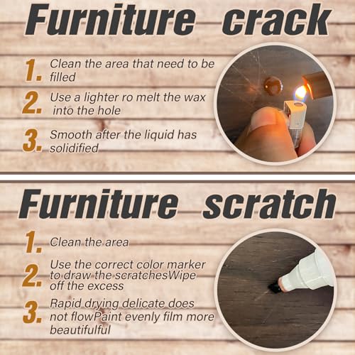Multi-Color Wood Filler Kit | Professional Repair for Furniture & Flooring | Non-Toxic Fast-Drying Putty (Tools Included)