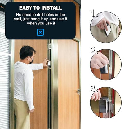 Door Stopper - Pocket Size and Mobile - Heavy Duty Hinge Door Stop - Fit for Firemen, Movers, Hotels & Stores - Easy to Use - Children & Pets Safety Hanging Door Hinge Stoppers