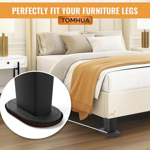 Furniture Sliders for Hardwood Floors Felt-4 Pack 9-1/2" Oval Reusable Furniture Slider with Extra Thick Design - Heavy-Duty Furniture Movers - Black Felt Sliders Effortless Moving - color: Black 4pcs