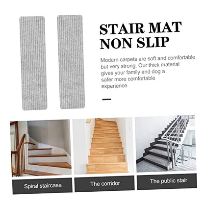 Brown Carpet Washable Rug 2pcs Stair Mat Washable Rug Non Skid Runners Self-Adhesive Stair Grey Face Cushion Non- TPR for Use in The Kitchen - color: Grey