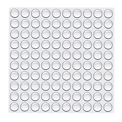 TCPENG® 100PCS Clear Rubber Feet, Small Self Adhesive Pads, Sticky Rubber Dots, Non-Slip Cabinet Stoppers, Furniture Buffers — Hemispherical Silicone Pads for Door Furniture