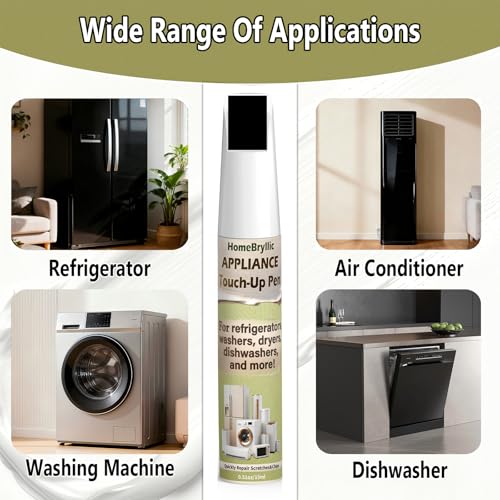 Glossy Black Appliance Repair Paint, Two in One Design Appliance Touch up Paint Pen Effective Rust Prevention, Suitable for Refrigerators,Washing Machines, Dishwashers and Other Appliances - color: Shiny Black