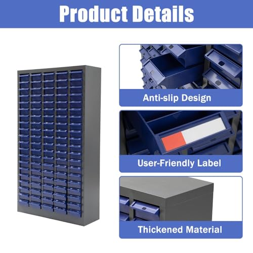 Yeeoy 100 Drawers Parts Cabinet Bolt and Nut Tool Storage Cabinet Part Cabinet Organization Shelves with ABS Material Drawer for Tool Hardware Storage, Grey - size: 100 Drawer