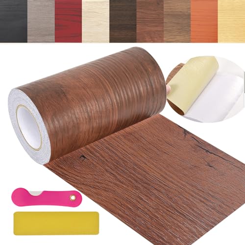 Wood Grain Repair Tape, 4.7 inch X 32ft Self Adhesive Grain Repair Patch for Tables, Chairs, Baseboards, Doors, Windows, Floors, Handicraft DIY. - color: Red bean sequoia, size: 4.7in*32ft