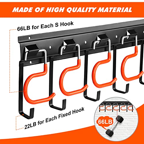 TVKB 34'' All Metal Garden Tool Organizer Wall Mount Garage Organizers and Storage with Hooks Tool Hangers for Shed - size: 34inch(17"x2pack)