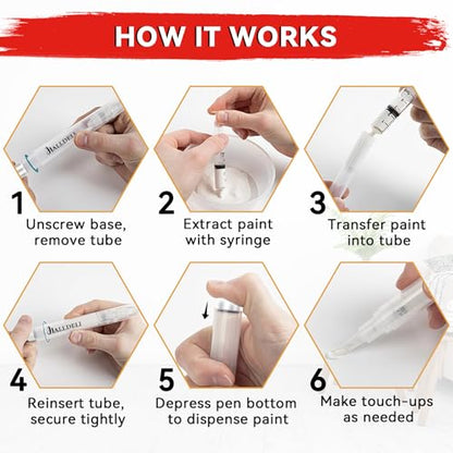 Fillable Touch Up Paint Pen Brush, 4 Pack User-Friendly Refillable Paint Pens, Multiple Applications Touch-Up Paint Brushes for Walls, Wood, Floor, Cabinets, Doors and Windows (8 Pcs Kit) - size: 8 Count (Pack of 1)