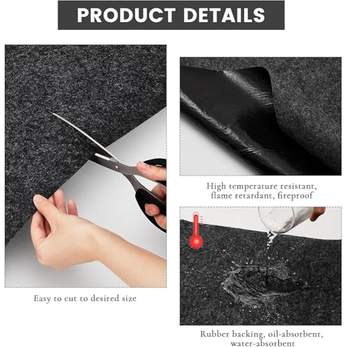Sturdy Slip Felt Floor Mat Designed for Vehicle Maintenance Spill and Wet Area Security 150x60cm Machine Maintenance Pad - size: 200x200cm