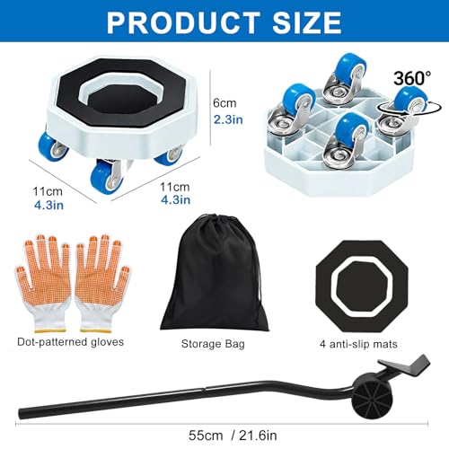 16pcs New Upgrade Furniture Movers with Wheels,360° Rotating Furniture Sliders for Sofa, Bed, Cabinet,Furniture Dolly Includes Storage Bag, Gloves, Extended Pry Bar,Non-Slip Pads