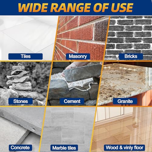 Heavy Duty Construction Adhesive, 10.5 oz Waterproof Tile Adhesive, Versatile Cement Glue for Tile, Concrete, Stone, Wood, Floor, Wall and Granite, Strong Bond, Indoor & Outdoor Use,Construction Glue