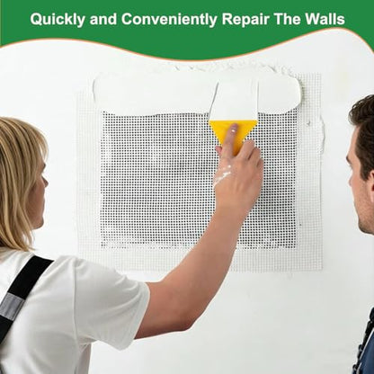 22 Pack Drywall Repair Kit, Aluminum Repair Patch Wall Mending Agent,Wall Spackle with Scraper Sandpaper Disposable Gloves Masking Tape, Wall Surface Hole Fill Quick and Easy Solution - size: 22 PCS