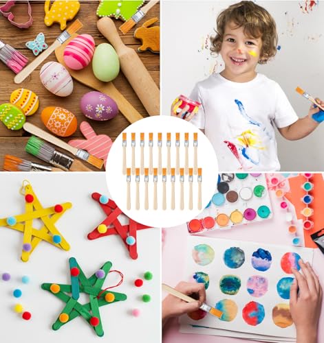 Small Paint Brushes for Crafts, 18 Pcs Small Paint Brush Set Wood Handle Paints Brushes for Walls, Touch Up, Cabinets, Fences, Edge Painting Tool