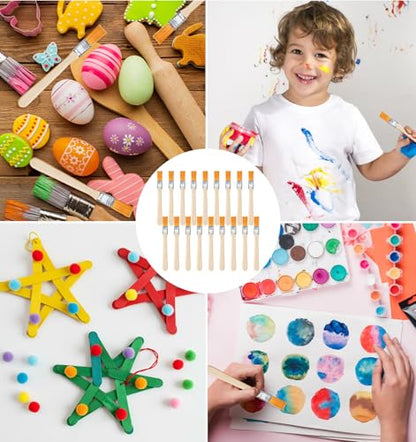 Small Paint Brushes for Crafts, 18 Pcs Small Paint Brush Set Wood Handle Paints Brushes for Walls, Touch Up, Cabinets, Fences, Edge Painting Tool