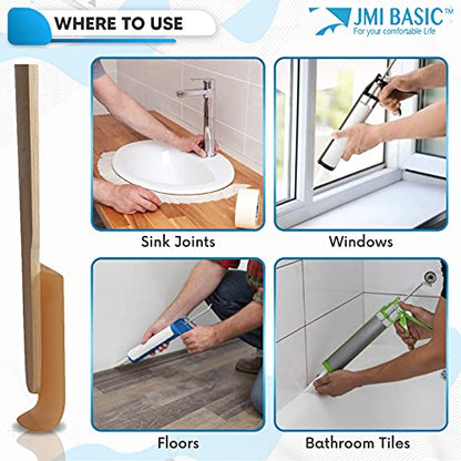 JMIBASIC Grout Caulk Finishing Tool - Multi Size 4 Pieces Set - Smooth Grout Sealant Silicone Caulking Tool - Rubber Spatula Spreader - Grout Sealer Applicator - Ergonomic Handle Grip_ABS (1.1 Inch) - size: 1.1 Inch