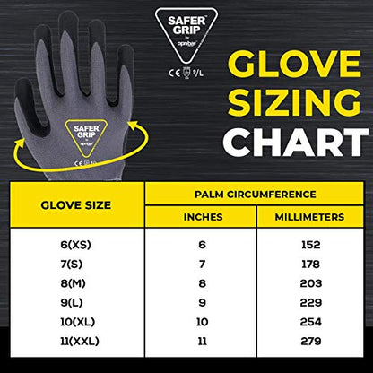 OPNBar Nitrile Coated Gloves with Grip, Touchscreen (2-Pack) Reinforced Thumb Crotch - SAFERGRIP Brand - size: Large