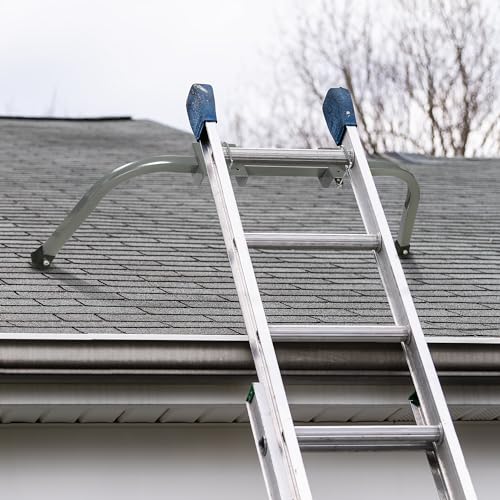 Rengue Ladder Stabilizer, Extension Ladder Standof for Roof Heavy Duty Wall Ladder Adjustable Accessory Safety Stability Easy Use 375 lbs Weight Ratin