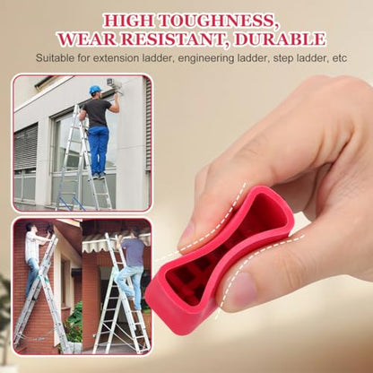 Cabilock Non-Slip Ladder Foot Covers 4 Pack Durable Rubber Ladder Pads Protective Replacement for Extension Feet 2.16X1.49X0.98In - color: 2.red