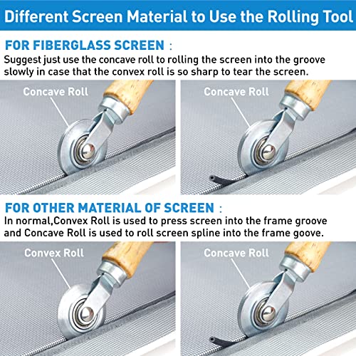 Window Screen and Screen Repair Kit, 36" x 90" Black Fiberglass Screen Mesh with 5 in 1 Screen Tool