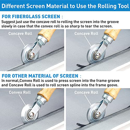 Window Screen and Screen Repair Kit, 36" x 90" Black Fiberglass Screen Mesh with 5 in 1 Screen Tool
