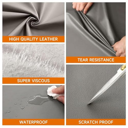 Leather Repair Patch 24x54 Inch, Self Adhesive Leather Repair Tape, Large Vinyl Repair Kit for Sofa Couch Furniture Car Seats, Strong Adhesion Scratch Resistant Easy Cut (Dark Gray) - color: Dark Gray