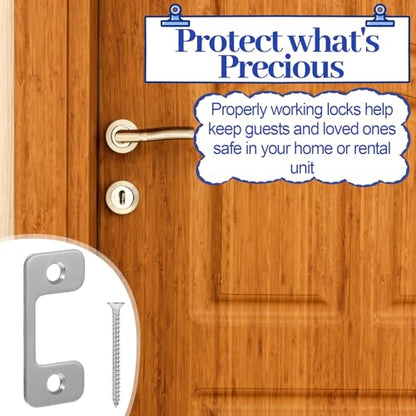 Adjustable Strike Plate for Exterior Doors, Large Hole and Narrow Edge Frame Striker for Door Latch Home and Rental Security Strike Plate -Smooth Lock Every Time