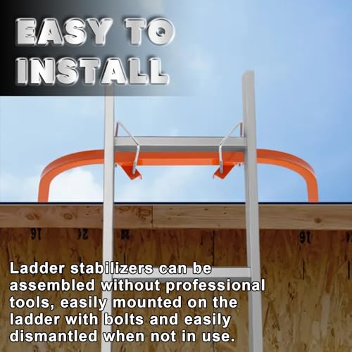 Ladder Stabilizer Accessory for Roof Gutter with Wrench, Wing Span Wall Ladder Standoff, roof Ladder stabilizer Easily attaches with U Bolt, Stabilized Support, 375 lbs Weight Rating