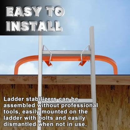 Ladder Stabilizer Accessory for Roof Gutter with Wrench, Wing Span Wall Ladder Standoff, roof Ladder stabilizer Easily attaches with U Bolt, Stabilized Support, 375 lbs Weight Rating