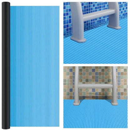 Breling 24" x 36" Swimming Pool Ladder Mat, Protective Pool Ladder Pad Step Mat with Non Slip Texture for Above Ground Swimming Steps Liners and Stairs(Vertical Striped) - size: 24" X 36", style: Vertical Striped