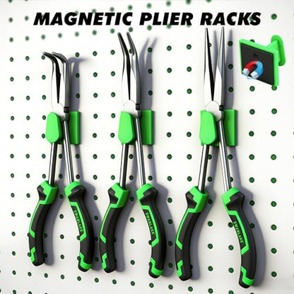 SWANLAKE GARDEN TOOLS 20-Piece Magnetic Tool Organizer Set, 1/4", 3/8", 1/2" SAE & Metric Socket Organizers, 2 Large Wrench Holders, 24-Slot Wrench Rails, Plier and Screwdriver Wall Mount Storage - style: 20PCS Multi-Function Set